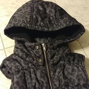 H&M kids hooded vest, animal print